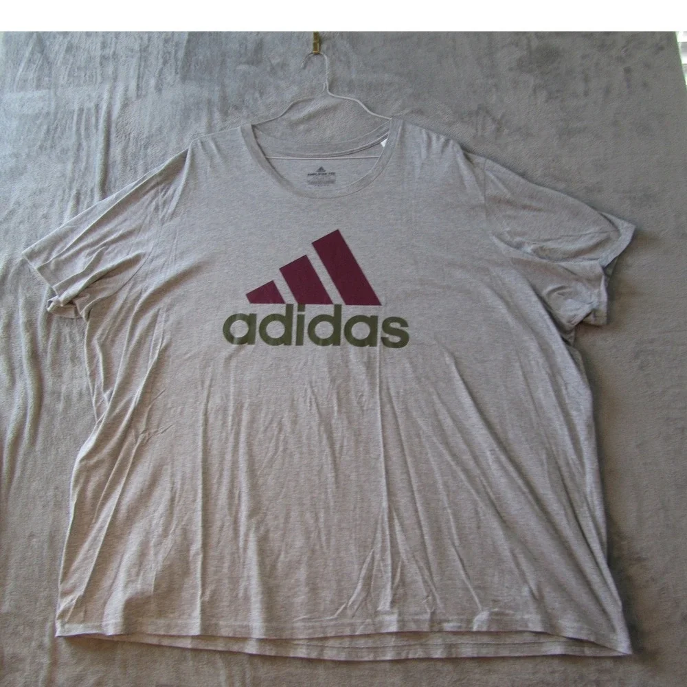 Adidas Amplifier Tee Shirt Mens 4XL Gray Maroon Olive Green Logo Short Sleeve